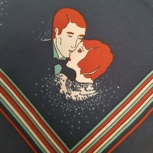 Romantic Blue and Red Scarf